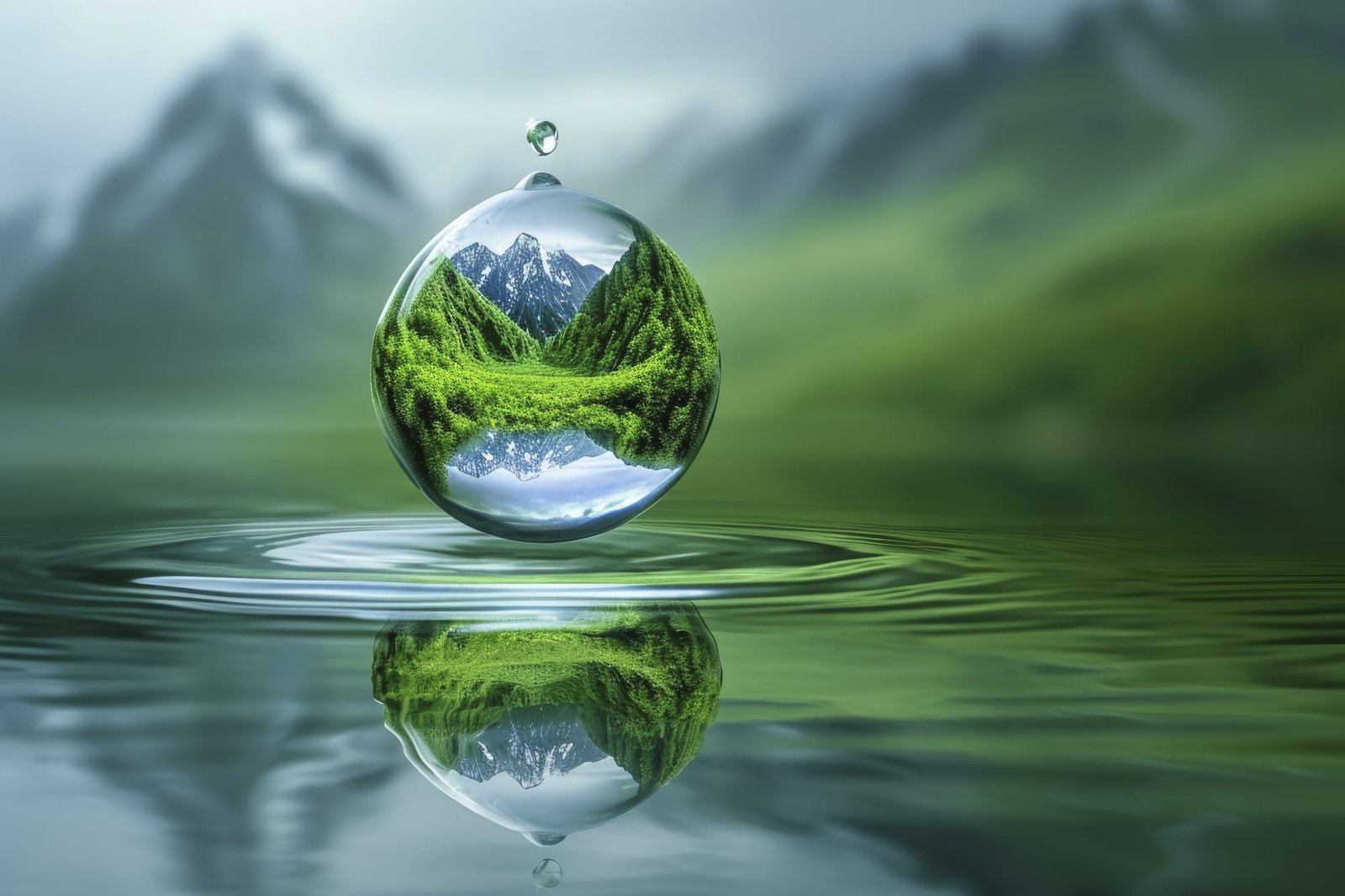 Purified water droplet
